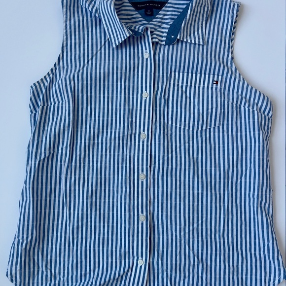 Tommy Hilfiger Tops - Tommy Hilfiger Blue Striped women’s sleeveless Shirt